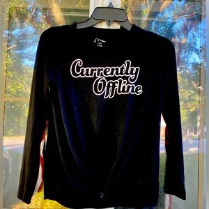 Girls L Large 10 12 LS Black Top Currently Offline